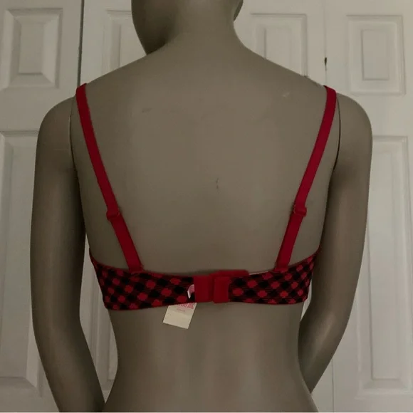 Victoria's Secret PINK Bra 34D Wear Everywhere Push-Up Plaid with Logo - Picture 2 of 16